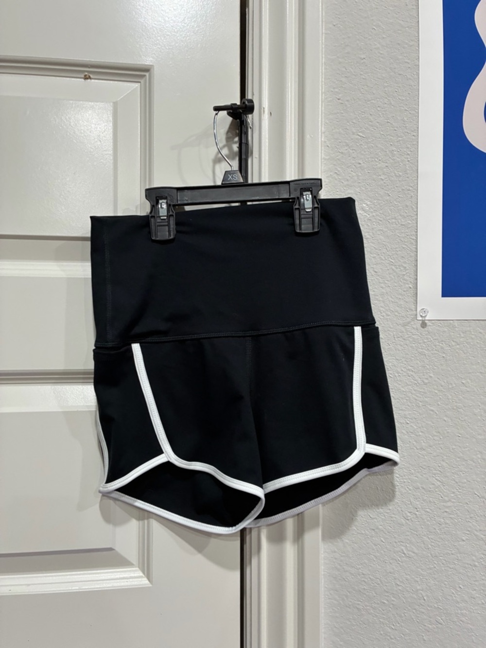 FP Movement by Free People Black Athletic Shorts with White Trim